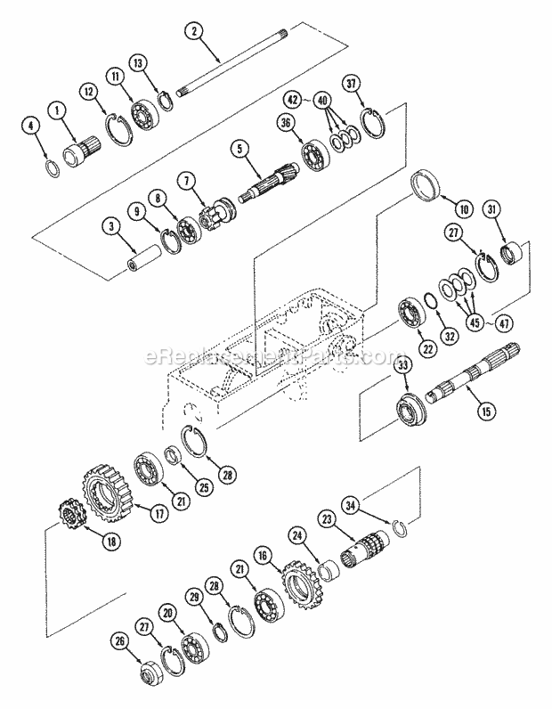Transmission (Part 4) Diagram and Parts List for 544-434D100, 545-434D100, 546-434D100 Cub Cadet Lawn Tractor